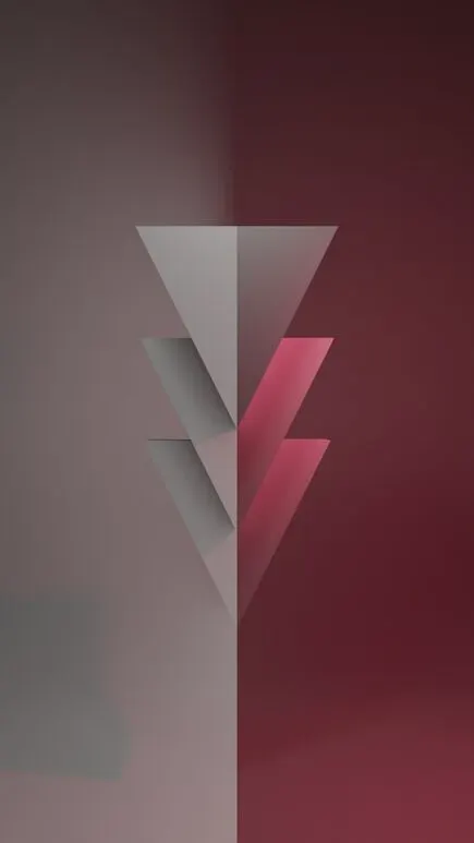 un fond rouge et gris avec un triangle blanc