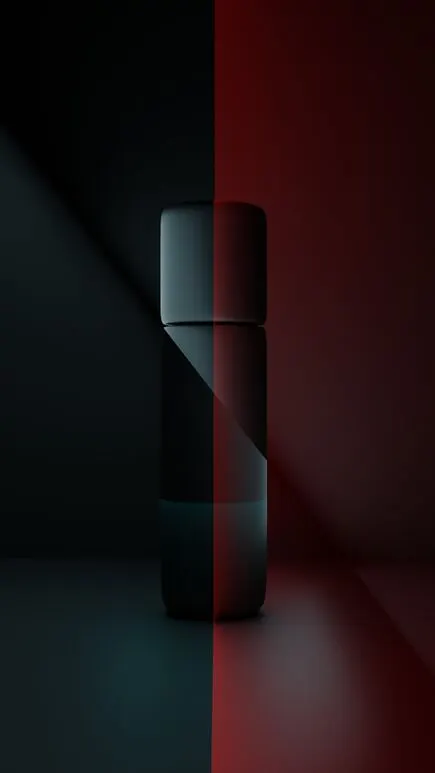 un fond noir et rouge avec une bouteille