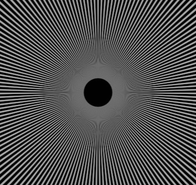 Une image en noir et blanc d'un trou noir